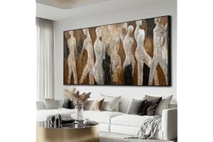 Modern Abstract Wall Art – Aesthetic Bedroom Wall Decor with Human Body Shape, Trendy Wall Art, 29" x 58" Black Frame