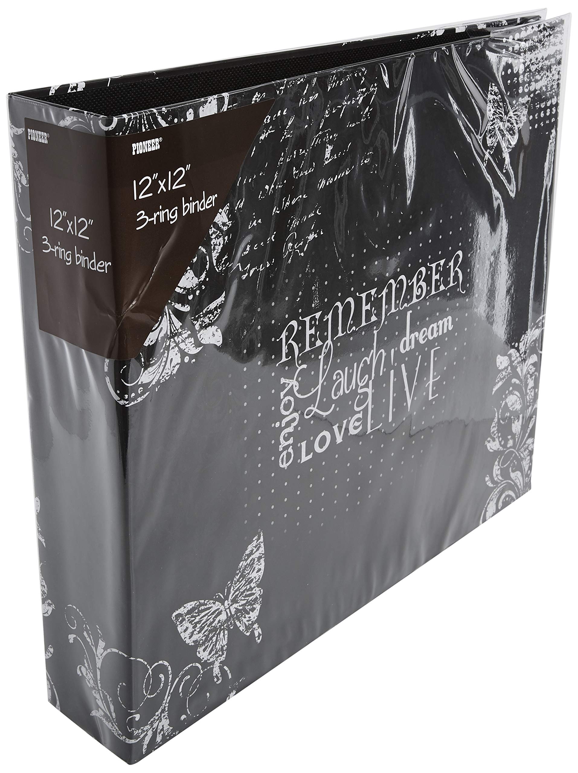 Pioneer Photo Albums Photo Albums T-12CHLK/R 3-Ring Printed Chalkboard Design Binder Remember Scrapbook, 12 x 12 inches, polyvinyl chloride, 12 x 12 Inch