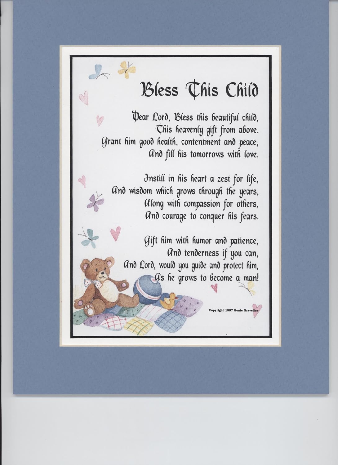 Amazon A Christening Gift 126 male 8x10 Poem Double Matted 