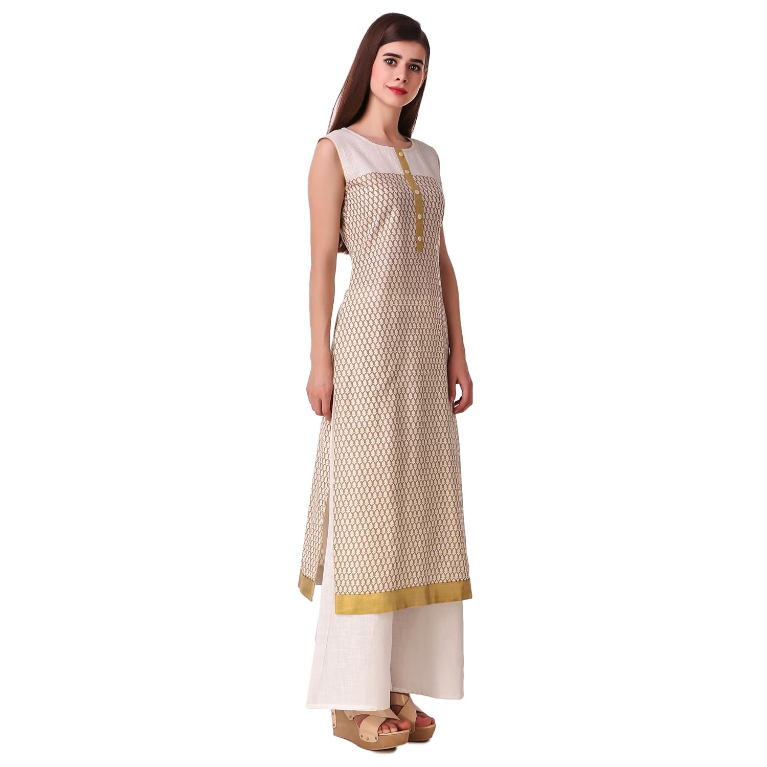 sreshee women's premium cotton designer kurti with palazzo pants set