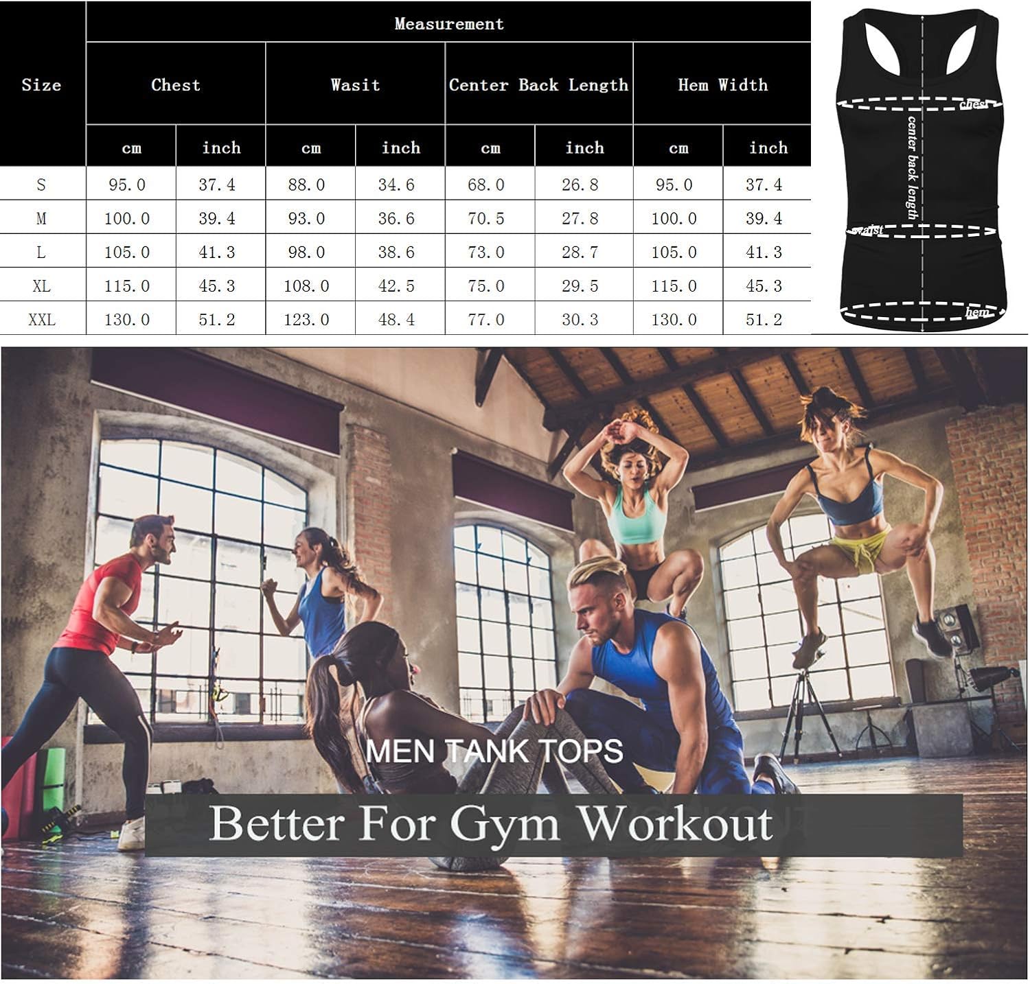 LecGee Men's 2 Pack Tank Top Workout Gym Muscle Tee Fitness Y-Back Vest Bodybuilding Stringer Sleeveless T-Shirt: Clothing
