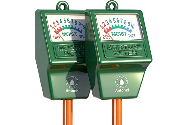 Antonki 2-Pack Soil Moisture Meter, Plant Water Meter, Soil Hygrometer Monitor, Soil Water Sensor Test Kit for Indoor & Outdo