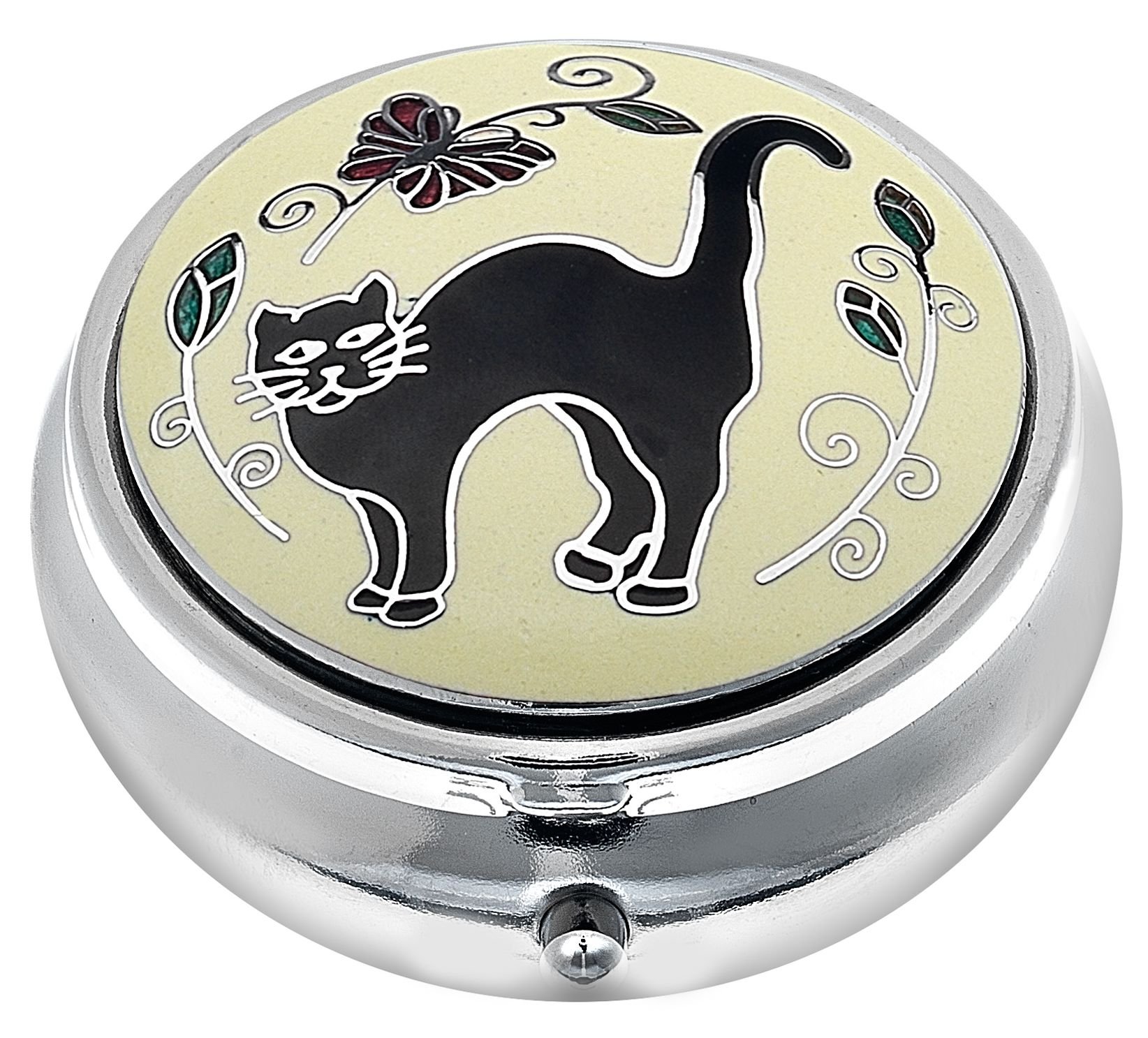 Sea Gems presented by Celtic Glass Designs Pill Box in a Cat Design.