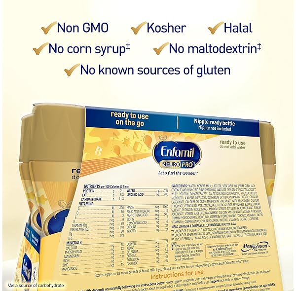 ENFAMIL NEUROPRO BABY FORMULA, MFGM* 5-YEAR BENEFIT, EXPERT-RECOMMENDED BRAIN-BUILDING OMEGA-3 DHA, EXCLUSIVE IMMUNE SUPPORTING HUMO6 BLEND, READY-TO-FEED INFANT FORMULA, LIQUID, 8 FL OZ (6 COUNT)