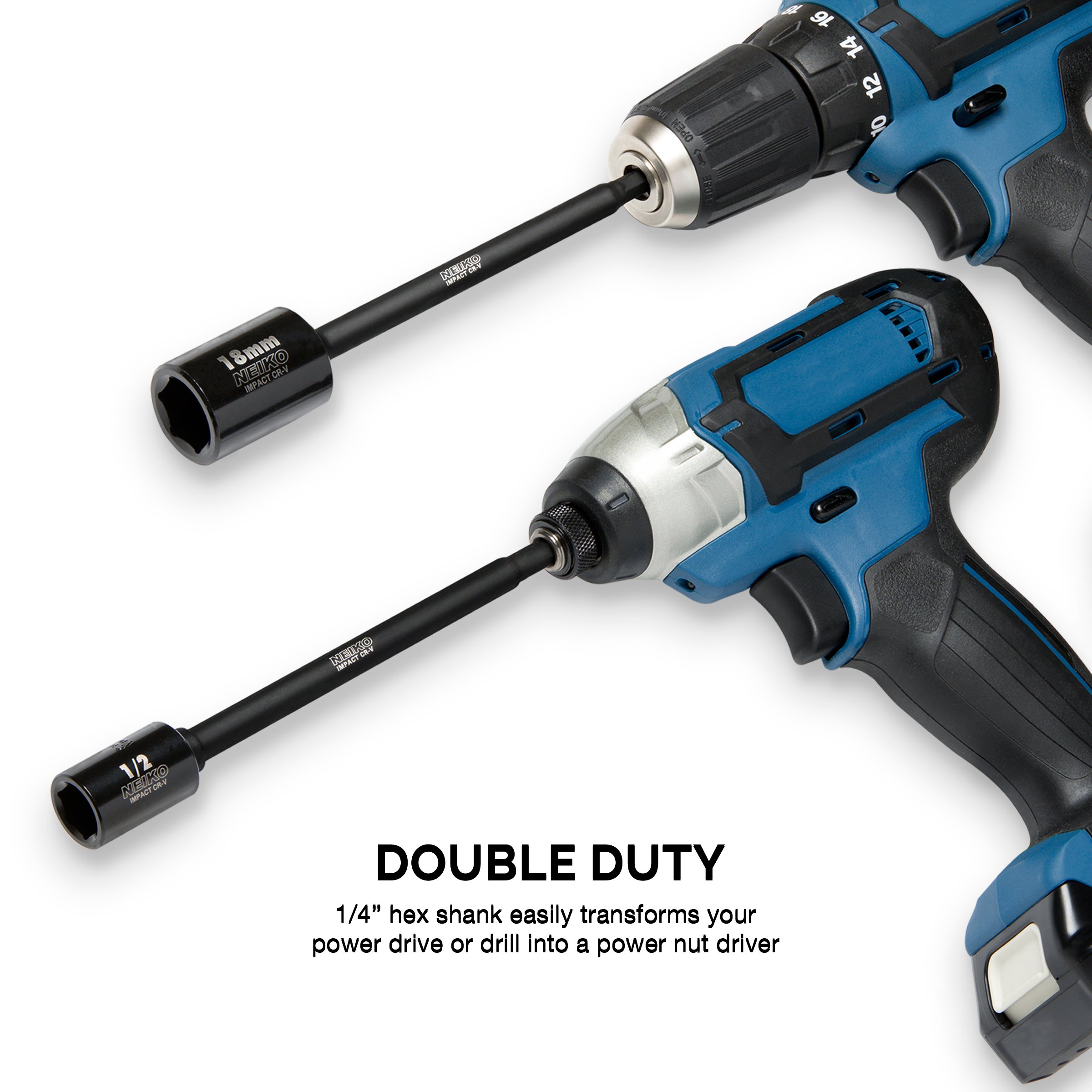 Neiko 00228A Socket Adapter Set, 3-Piece Combo 1/4, 3/8/ 1/2\