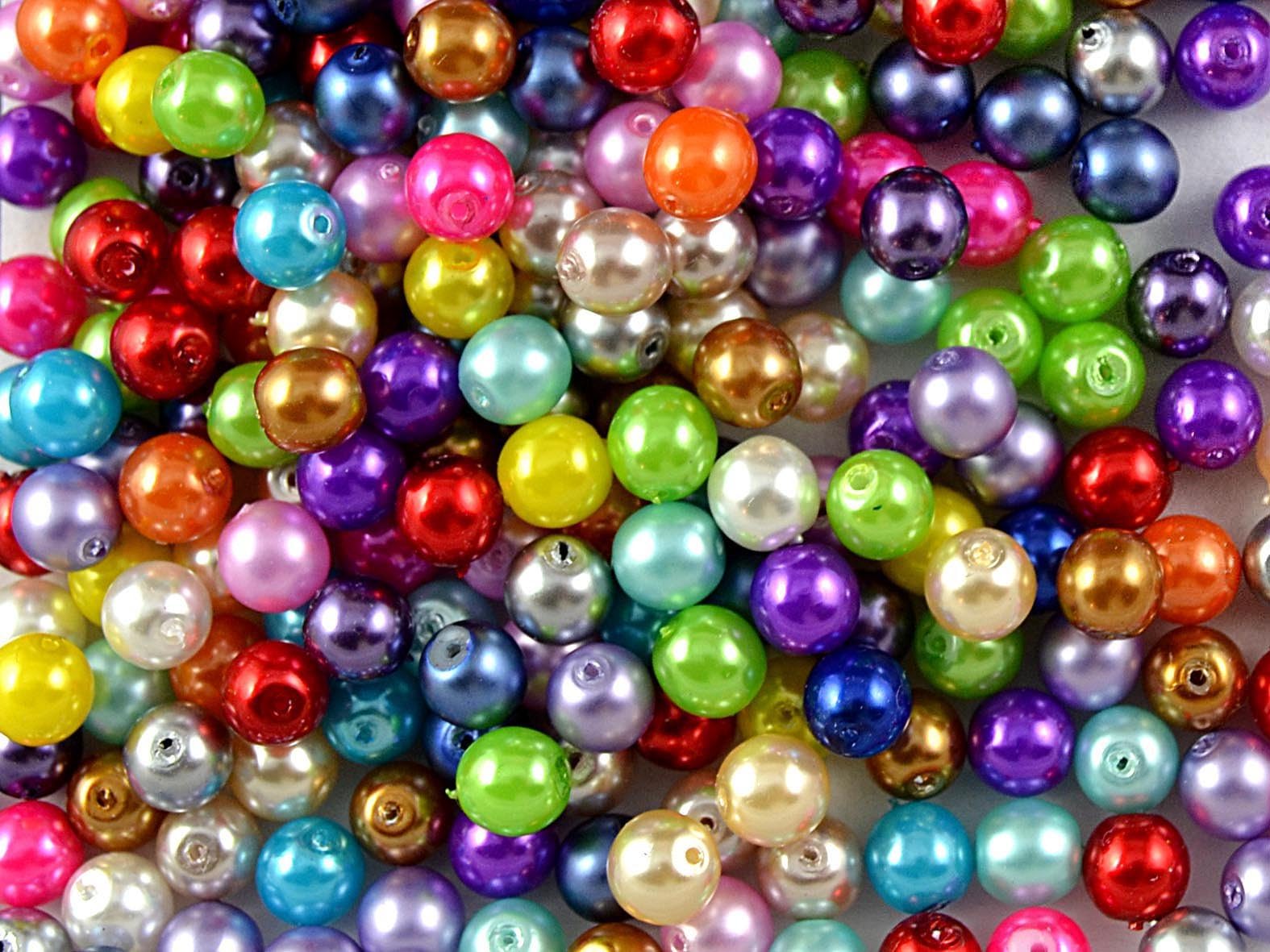 50pcs Czech Beads with a Pearl Coating Estrela Round 6mm Mix Pastel Colors