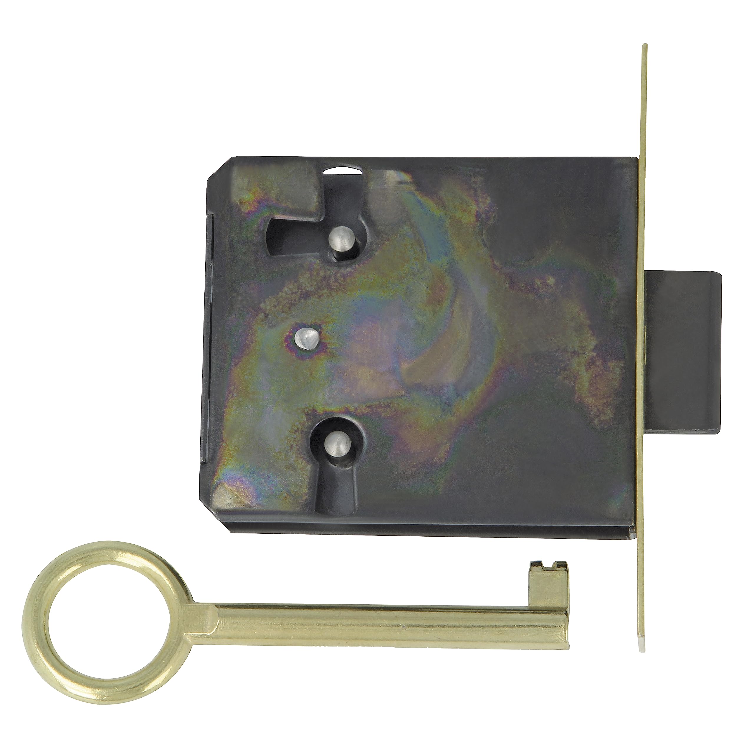Amig - Recessed Furniture Lock | 35mm Inlet | Key Included | Locking System for Tables, Cabinets and Small Furniture | Matt Gold Brass