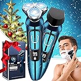 Viatia Electric Shaver for Men, 2 in 1 Wet/Dry USB Rechargeable Men Electric Razor Cordless 3D Rotary Portable Shaver Waterpr