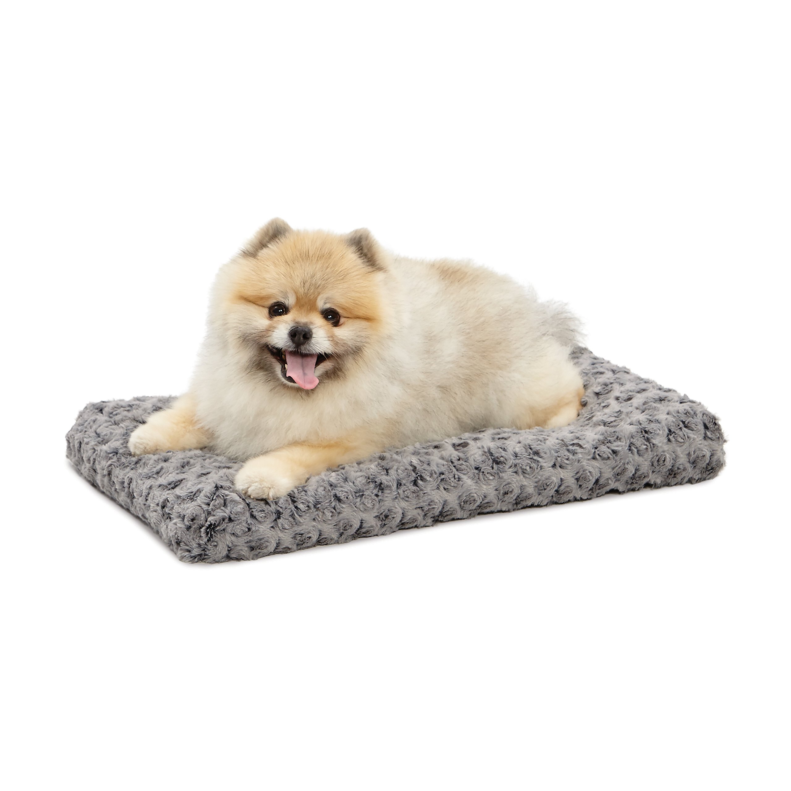 MidWest Homes for Pets XS QuietTime Deluxe Gray Ombré Swirl Plush Pet Bed, Machine Washable, Non-Skid Bottom, Soft Crate Mat for 59 cm Crates