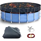 Leaf Net Pool Cover 24 Ft Round Above Ground with Winch &amp; Cable for Leaves | 0.15" Dense Durable Black Mesh Swimming Pool Net Cover For 24 Ft Round Above Ground Pool For Leaves And Debris, Size: 28 Ft