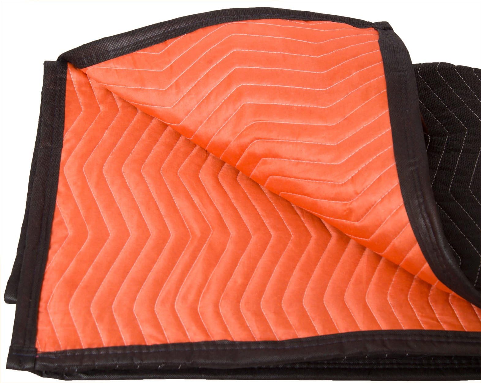Forearm Forklift FFMB Full Size Medium Weight Quilted Moving Blanket (45.6 lb/dz), 72" x 80", Blaze Orange/Black