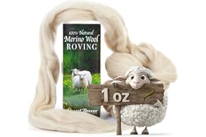 Desert Breeze Distributing 100% Natural Merino Wool Roving - Premium Combed Top Merino Roving Wool - Tapestry, Spinning, Wet Felting & Needle Felting Supplies - 21.5 Micron - 1 oz, Color Parchment