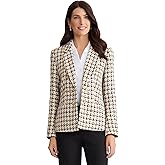 Jones New York Womens Houndstooth Faux Double Breated Blazer