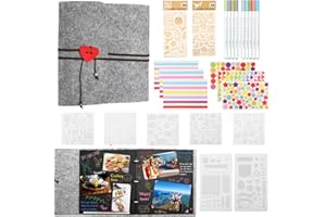 Kit de scrapbooking - Album photo de 60 pages - Album photo fait à la main - Papier artisanal - Livre de souvenirs à couvertu