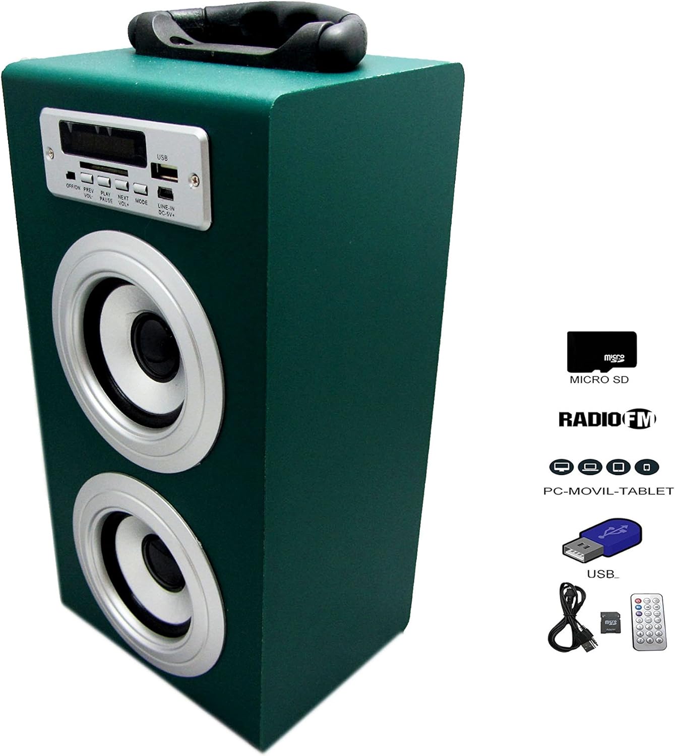 Altavoz Caja Portátil Con Radio, MicroSD y USB: Amazon.es: Electrónica