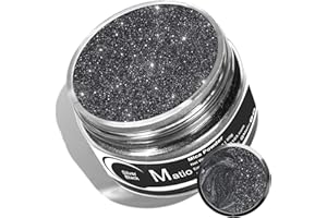 Matio Mica Powder, 1.8oz/ 50g Silver Black Pearlescent Effect Mica Powder for Epoxy Resin Natural Color Pigment for Soap Maki