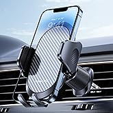 Miracase Phone Holders for Your Car with Metal Hook Clip, Air Vent Cell Phone Stand Car Mount, Universal Automobile Cradle for Garmin GPS Fit iPhone Android and All Smartphones, Dark Black