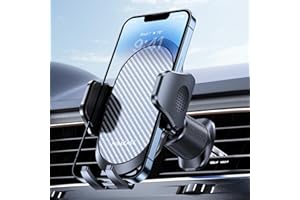 Miracase Phone Holders for Your Car with Metal Hook Clip, Air Vent Cell Phone Stand Car Mount, Universal Automobile Cradle for Garmin GPS Fit iPhone Android and All Smartphones, Dark Black