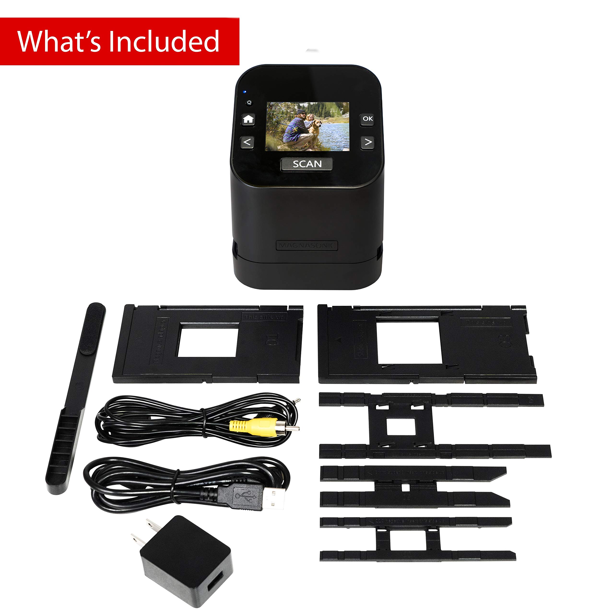 Magnasonic All-In-One Film & Slide Scanner, High Resolution 22MP, Converts 35mm/110/126/ Super 8/8mm Film & 135/110/126 Slides into Digital JPEG, 2.4
