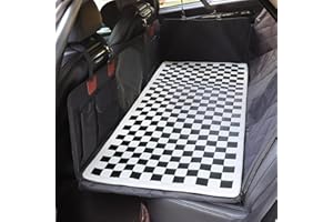 Manificent Non-Slip Pet Bed Mat for Back Seat Extender, Hair Resistant Dog Blanket for Hard Bottom Dog Car Seat Cover, Anti Slip Pet Linner Backseat Cover Black Plaid