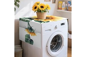 NYZE Washer and Dryer Top Covers, Fridge Dust Top Cover Refrigerator Dustproof Cover Washing Machine Covers for The Top with 4 Storage Pockets 22 x 51 in