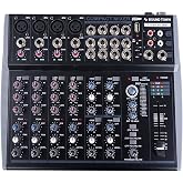 Sound Town Professional 12-Channel Audio Mixer with USB interface, Recording, EQ, Bluetooth, DSP and 48V Phantom (TRITON-A12BD)