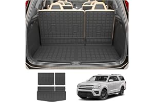Thinzyou Cargo Mat Compatible with 2018-2024 2025 Ford Expedition Lincoln Navigator (Not for Max or L Models) Cargo Liner Trunk Liner 2023 Expedition 7&8 Seats Accessories (Trunk Mat+Backrest Mats)
