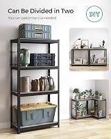 SONGMICS Set of 2 Shelving Units 40x80x160 cm 520 kg Load Greige/Black view 6