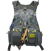 Gonex Fly Fishing Vest for Men Women, Comfortable Adjustable Fishing Vest with Multi-Pockets Reflective Stripes