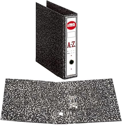 Archivador A-Z PRAXTON Negro Jaspedado, Din-A4 75 mm.: Amazon.es: Oficina y papelería