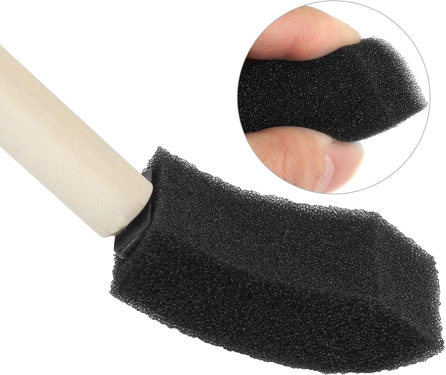 AHUNTTER 200 Pack Foam Paint Brush Set 1 Inch Sponge Brushes for Painting Craft Stains Varnishes Wooden Handle Drawing Finishing Tool for Kids & Adults - Image 5