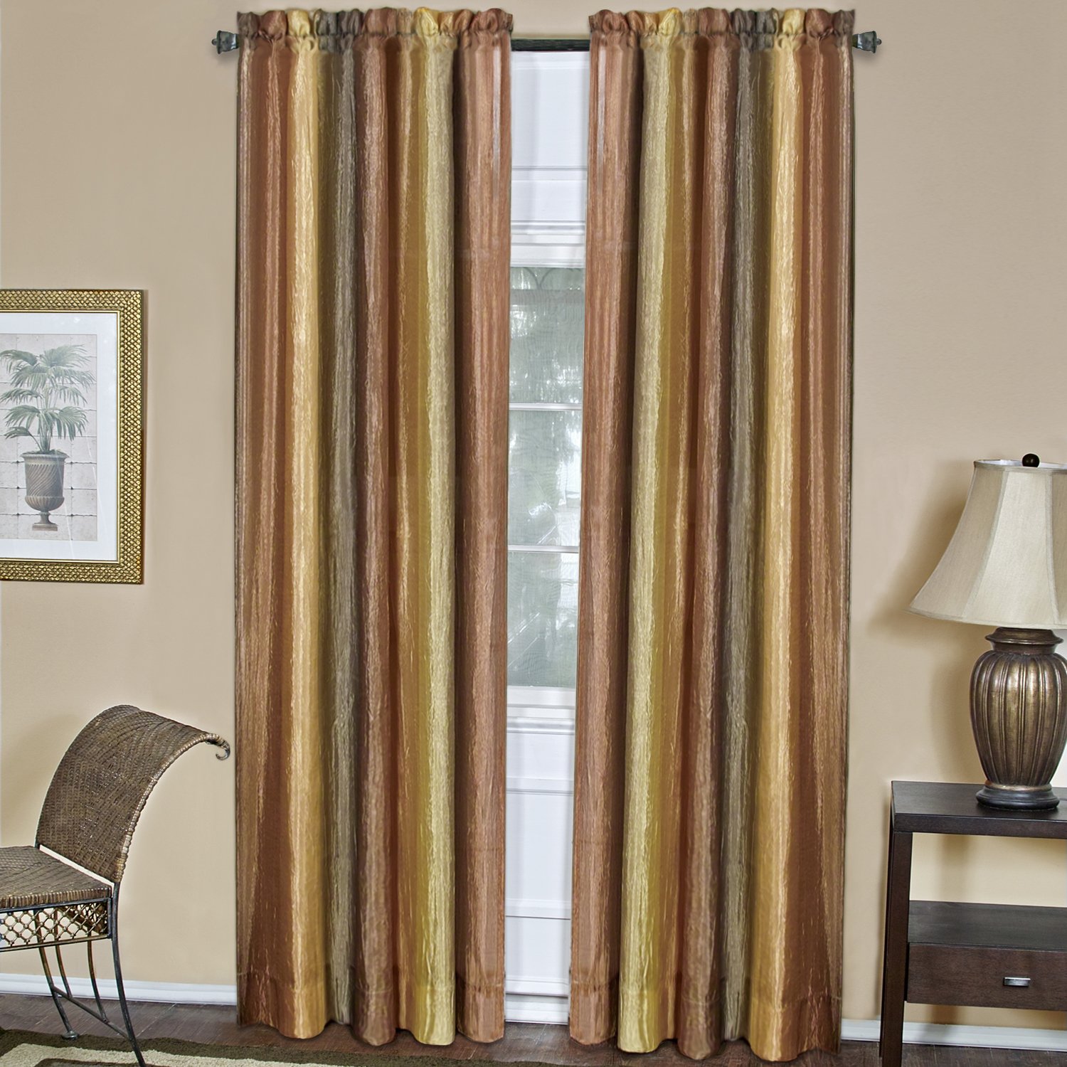 Ombre Panel Light Filtering Semi-Sheer Window Curtain - 84 Inch Length, 50 Inch Width - Autumn- Light Filtering Soft Polyester Drapes for Bedroom Living & Dining Room by Achim Home Decor(Pack of 1) — image 1