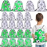 16Pcs Soccer Party Bags,Soccer Drawstring Bags,Portable Soccer Goodie Bags,Soccer Party Favors Snack Bags,Soccer Treat Bags for Kids Gym Sports Travel Class Birthday Soccer Theme Party,12 x 10 Inch