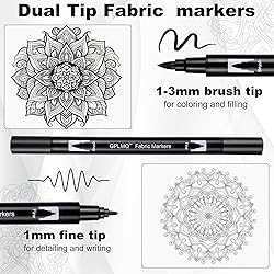 GPLMQ Black Fabric Markers - Dual Tips Fabric