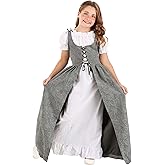 Girls Renaissance Faire Costume - Chemise with Overdress and Ribbon Lacing