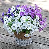 VDVST Artificial Flowers for Outdoors,UV Resistant Artificial Outdoor Flowers,Not-Fading Faux Flowers for Outdoor Planters for Front Door Porch Yard Patio Garden Home Decor,12 Bundles Mix 3 Colors