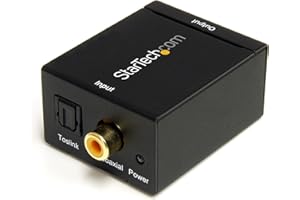 StarTech.com SPDIF Digital Coaxial or Toslink to Stereo RCA Audio Converter Digital Audio Adapter SPDIF2AA