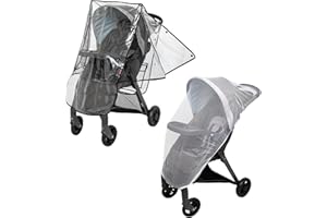 Nuby Eco Baby Stroller Weather Shield and Bug Netting Set - Stroller Rain Cover and Mosquito Net for Babies and Toddlers - Fits Most Strollers and Carriers