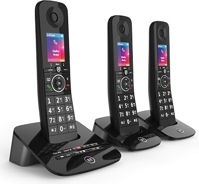 BT Premium Cordless Landline Phone Trio Handset with Call Blocker and Answer