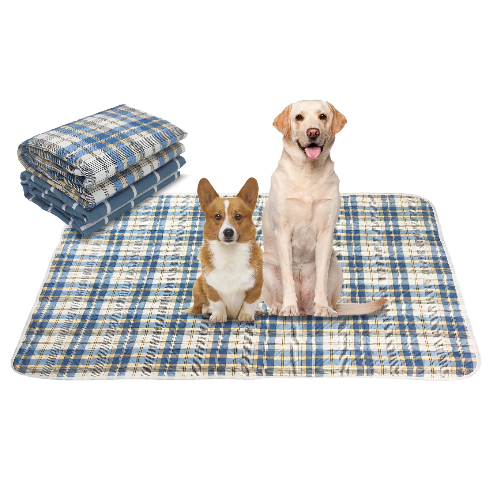 Kathson Washable Puppy Pads 2 Pieces, Reusable Puppy Pads Fast Waterproof and Absorbent Dog Pee Pad, Waterproof Dog Mat, Puppy Pee Pad Suitable for Home/Car/Outdoor