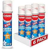Colgate Kids Toothpaste Pump with Fluoride, Bulk 6 Pack, 4.4 oz | Bubblegum Bubble Fruit, For Kids Ages 6 and Up, Strengthens Teeth, Protects Enamel, Fights Cavities, ADA Accepted, Sugar Free