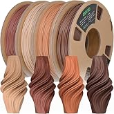 OVV3D Wood PLA 3D Printer Filament Bundle,Over 30% Real Wood Fiber,PLA 1.75 | Wood PLA Filament 1.75mm 4 Pack, Walnut, Oak, Cherry, Teak, 1.75 PLA Filament 3D Printing Filament, 200g X 4 Pack