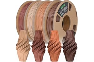 OVVNYXE OVV3D Wood 3D Printer Filament Bundle - Wood PLA Filament 1.75mm, 200g x 4 Pack (Walnut, Oak, Cherry, Teak)