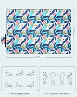 SONGMICS Picnic Blanket 300 x 200 cm Waterproof Foldable Fern GCM002Q03 view 6