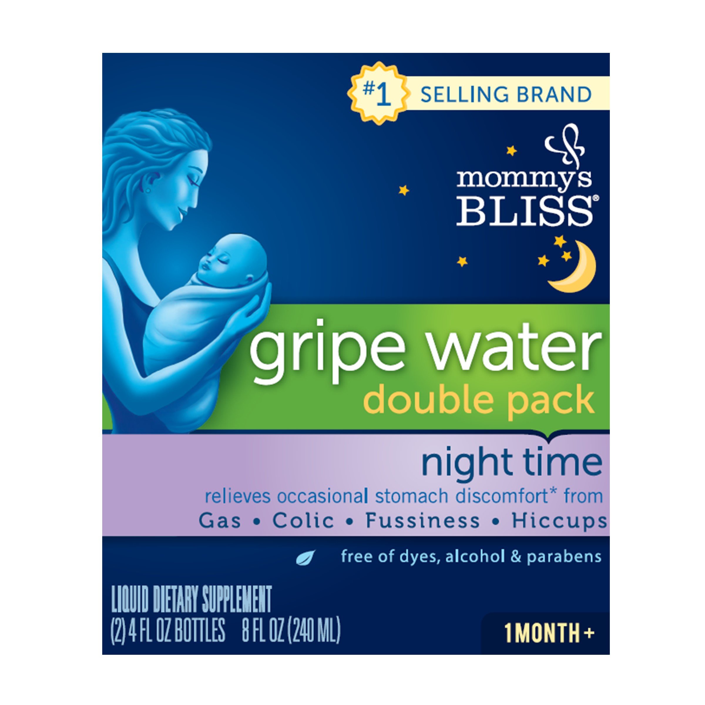 Mommy's Bliss Gripe Water Night Time Double Pack, 8 Fluid Ounce