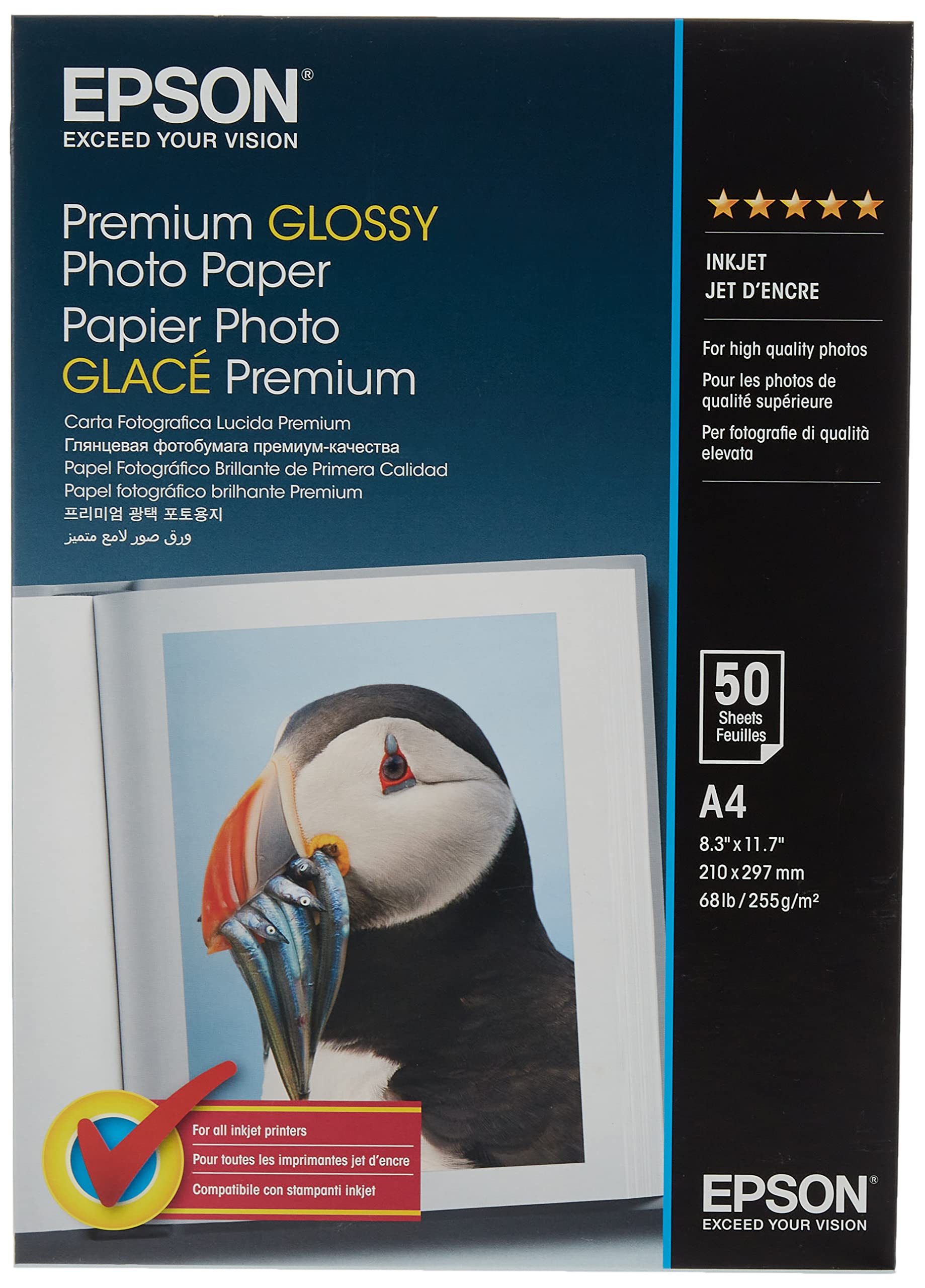 EPSON Premium glossy photo paper inkjet 225g/m2 A4 50 sheets 1-pack