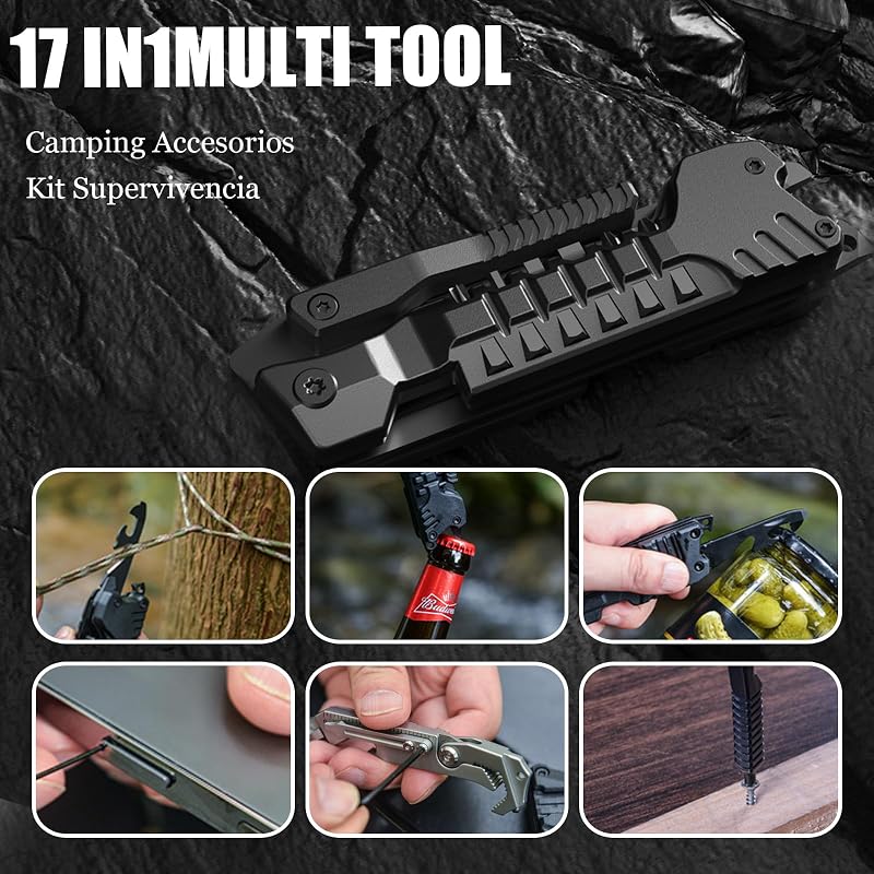 Navaja Multiusos 17en1 Herramientas Multiusos Cuchillo con Palillos