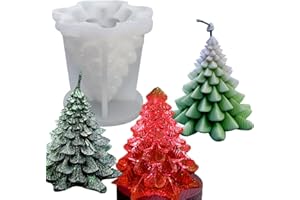 ZQYSING Christmas Tree Candle Molds Silicone, 3D Christmas Pine Tree Silicone Mold for Epoxy Resin Casting DIY Aromatherapy Candles Wax Gift Decoration