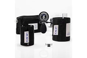 MDF Instruments, Iconica Palm Aneroid Sphygmomanometer - German Made Professional Blood Pressure Monitor with Adult & Pediatric Size Cuffs - Black (MDF848IC11)