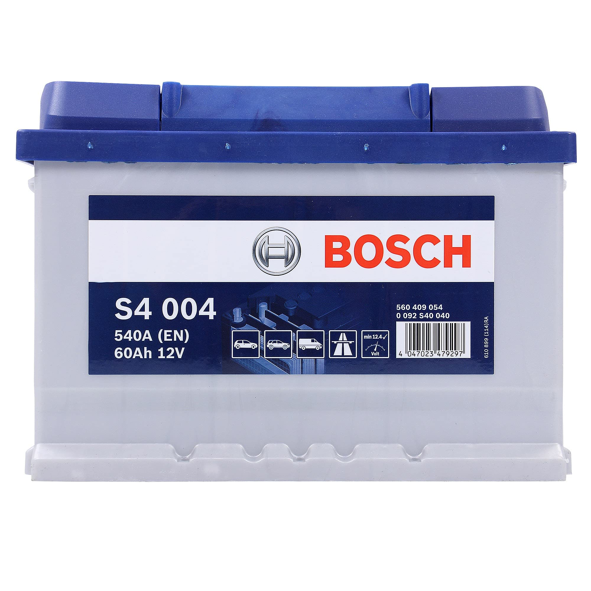 Bosch S4004 - car battery - 60A/h - 540A - lead-acid technology - for vehicles without Start/Stop system